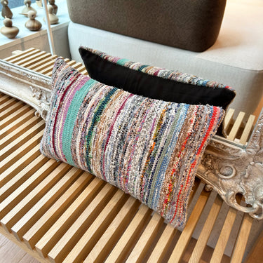 オールドキリム(裂き織り) キリムクッションカバー 25×40㎝ (C-12982)