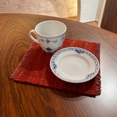<ロゴバ東京 新店舗記念品>【ROGOBA オリジナル】ROGOBA KILIM® キリム・プレースマット&コースター RGBセット ( プレースマット赤・コースター緑・青セット ) キリム部分サイズ:16.5×16.5cm, 10×10cm