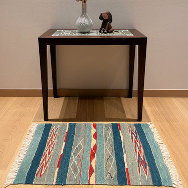 玄関マット トルコ・ロゴバキリム  上質な現代キリム  ROGOBA KILIM®  キリムラグ  65×46㎝　(No.15375)