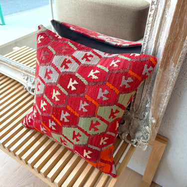 オールドキリム キリムクッションカバー　45×45㎝　(C-15594)