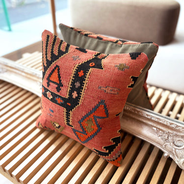 オールドキリム キリムクッションカバー　35×35㎝　(C-15634)