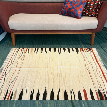 玄関マット ROGOBA KILIM®　上質な現代キリム　トルコ・ロゴバキリム　キリムラグ　126×93㎝　(No.17017)