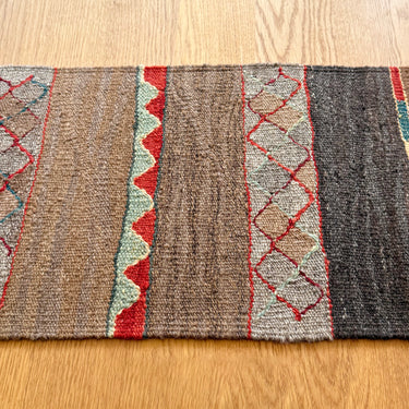 【キャンペーン対象 -5%】テーブルランナー＆テーブルセンター ROGOBA KILIM®　上質な現代キリム　トルコ・ロゴバキリム　124×35㎝　(No.17435)