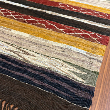 玄関マット トルコ・ロゴバキリム ブラックキリム  ROGOBA KILIM® キリムラグ 93×60㎝  (No.18483)
