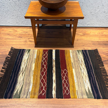 玄関マット トルコ・ロゴバキリム ブラックキリム  ROGOBA KILIM® キリムラグ 93×60㎝  (No.18483)