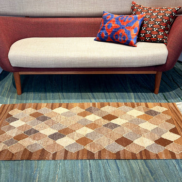 【キャンペーン対象 -5%】玄関マット トルコ・ロゴバキリム ROGOBA KILIM® キリムラグ 149×58㎝　(No.18724)