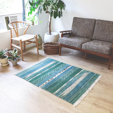 玄関マット ROGOBA KILIM®　上質な現代キリム　トルコ・ロゴバキリム　キリムラグ　117×91㎝　(No.19092)