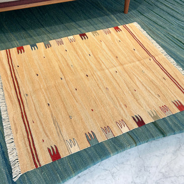 玄関マット ROGOBA KILIM®　上質な現代キリム　トルコ・ロゴバキリム　キリムラグ　119×94㎝　(No.19394)