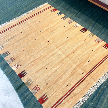 玄関マット ROGOBA KILIM®　上質な現代キリム　トルコ・ロゴバキリム　キリムラグ　119×94㎝　(No.19394)