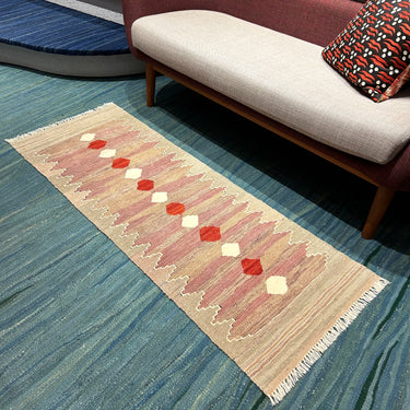 玄関マット トルコ・ロゴバキリム  上質な現代キリム  ROGOBA KILIM®  キリムラグ  151×55㎝　(No.19465)