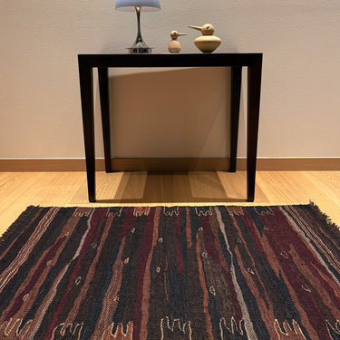 玄関マット ROGOBA KILIM®　上質な現代キリム　トルコ・ブラックキリム　94×61㎝　(No.19606)