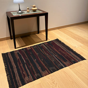 玄関マット ROGOBA KILIM®　上質な現代キリム　トルコ・ブラックキリム　94×61㎝　(No.19606)