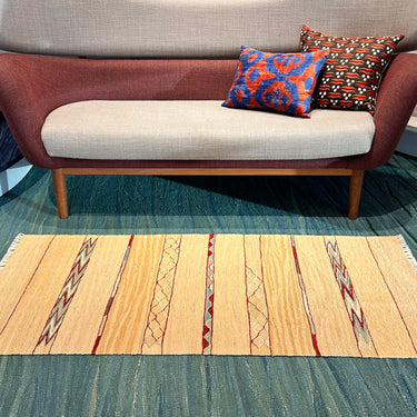 【キャンペーン対象 -5%】玄関マット ROGOBA KILIM®　上質な現代キリム　トルコ・ロゴバキリム　キリムラグ　152×63㎝　(No.19898)