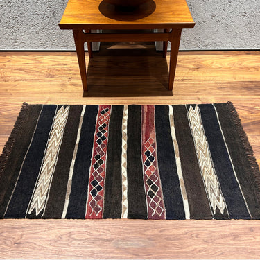 【キャンペーン対象 -5%】玄関マット トルコ・ロゴバキリム ブラックキリム  ROGOBA KILIM® キリムラグ 99×62㎝  (No.21082)