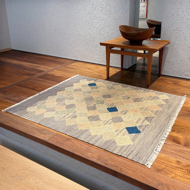 玄関マット　ROGOBA KILIM®　上質な現代キリム　トルコ・ロゴバキリム　キリムラグ　114×95㎝　(No.21343)