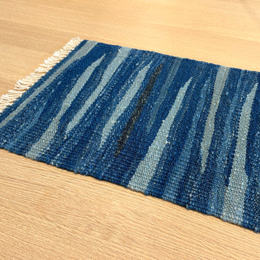 【ROGOBA オリジナル】ミニマット  ※片側フサあり ROGOBA KILIM®  上質な現代キリム　トルコ・ロゴバキリム　キリム部分サイズ42×33㎝　(No.21545)