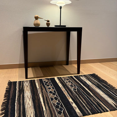玄関マット ROGOBA KILIM®　上質な現代キリム　トルコ・ブラックキリム　86×58㎝　(No.21660)