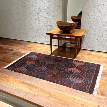 【キャンペーン対象 -5%】玄関マット トルコ・ロゴバキリム 上質な現代キリム  ROGOBA KILIM® キリムラグ　127×68㎝　(No.21831)