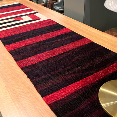 【キャンペーン対象 -5%】テーブルランナー＆テーブルセンター  トルコ・ロゴバキリム  上質な現代キリム  ROGOBA KILIM®  123×32㎝　(No.22305)