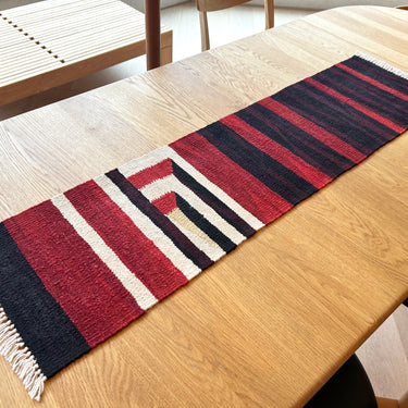【キャンペーン対象 -5%】テーブルランナー＆テーブルセンター  トルコ・ロゴバキリム  上質な現代キリム  ROGOBA KILIM®  123×32㎝　(No.22305)