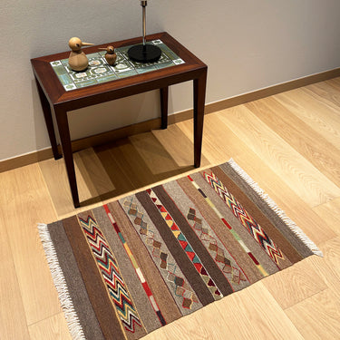 玄関マット トルコ・ロゴバキリム  上質な現代キリム  ROGOBA KILIM®  キリムラグ  85×56㎝　(No.22374)