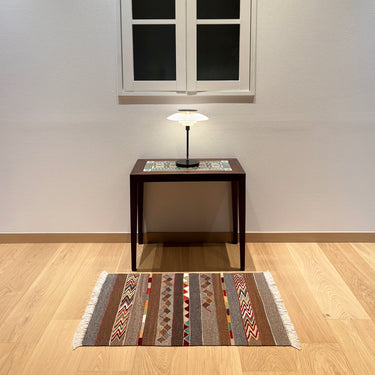 玄関マット トルコ・ロゴバキリム  上質な現代キリム  ROGOBA KILIM®  キリムラグ  79×55㎝　(No.22376)