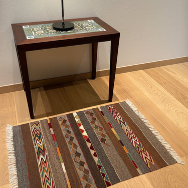 玄関マット トルコ・ロゴバキリム  上質な現代キリム  ROGOBA KILIM®  キリムラグ  79×55㎝　(No.22376)