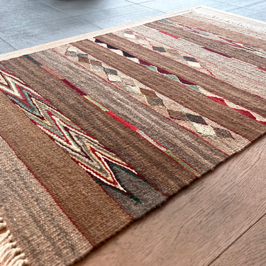 【キャンペーン対象 -5%】玄関マット トルコ・ロゴバキリム  上質な現代キリム  ROGOBA KILIM®  キリムラグ  97×63㎝　(No.22412)