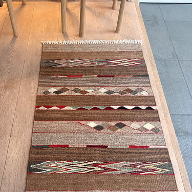 【キャンペーン対象 -5%】玄関マット トルコ・ロゴバキリム  上質な現代キリム  ROGOBA KILIM®  キリムラグ  97×63㎝　(No.22412)