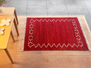 玄関マット トルコ・ロゴバキリム 上質な現代キリム ROGOBA KILIM® キリムラグ 93×65㎝ (No.22415) – キリム屋さん.com