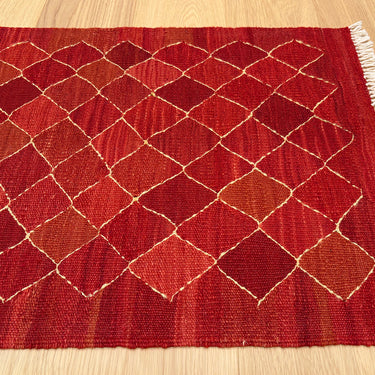 玄関マット  トルコ・ロゴバキリム  上質な現代キリム  ROGOBA KILIM®  キリムラグ   93×64㎝　(No.22420)