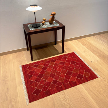 玄関マット  トルコ・ロゴバキリム  上質な現代キリム  ROGOBA KILIM®  キリムラグ   93×64㎝　(No.22420)