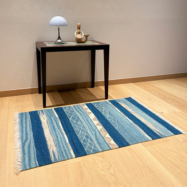 玄関マット  トルコ・ロゴバキリム  上質な現代キリム  ROGOBA KILIM®  キリムラグ  100×64㎝　(No.22437)