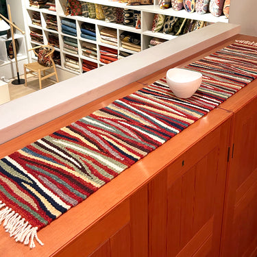 テーブルランナー＆テーブルセンター ROGOBA KILIM®　上質な現代キリム　トルコ・ロゴバキリム　124×24㎝　(No.22851)