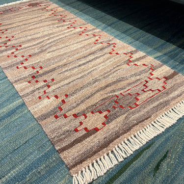 玄関マット トルコ・ロゴバキリム  上質な現代キリム  ROGOBA KILIM®  キリムラグ   127×52㎝  (No.23056)