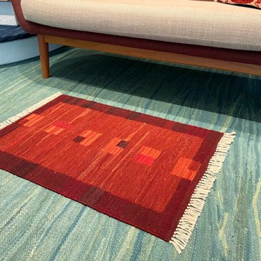 玄関マット  トルコ・ロゴバキリム  上質な現代キリム  ROGOBA KILIM®  キリムラグ  80×54㎝　(No.23079)