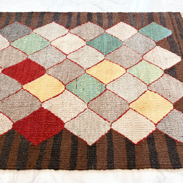 玄関マット トルコ・ロゴバキリム 上質な現代キリム ROGOBA KILIM® キリムラグ　94×65㎝　(No.23087)