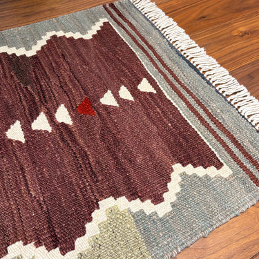 玄関マット トルコ・ロゴバキリム  上質な現代キリム  ROGOBA KILIM®  キリムラグ  78×55㎝　(No.23259)