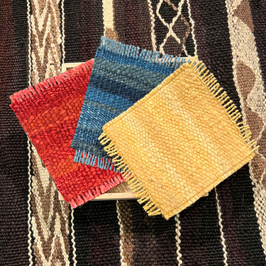 《セレクト お好みのカラーをお選びください》【ROGOBA オリジナル】ROGOBA KILIM® キリム・コースター 3枚セット キリム部分サイズ10×10cm《web限定》