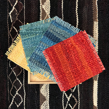 《セレクト お好みのカラーをお選びください》【ROGOBA オリジナル】ROGOBA KILIM® キリム・コースター 4枚セット キリム部分サイズ10×10cm《web限定》