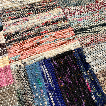 オールドキリム （裂き織り）パッチワーク キリムクッションカバー　45×45㎝　(C-15150)