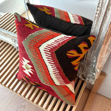 オールドキリム キリムクッションカバー　45×45㎝　(C-15475)