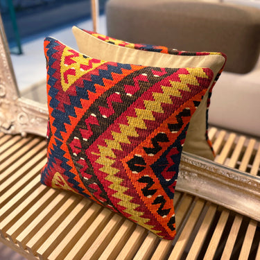 オールドキリム キリムクッションカバー　40×40㎝　(C-15616)