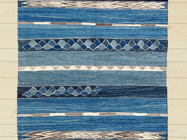 青のキリムラグ（No.21375）の写真