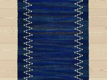 青の水の文様のキリム(No.22432)の全体画像