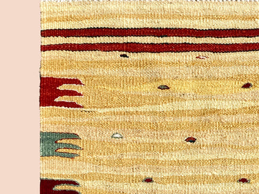 黄色のキリムラグ（No.20841）の部分写真